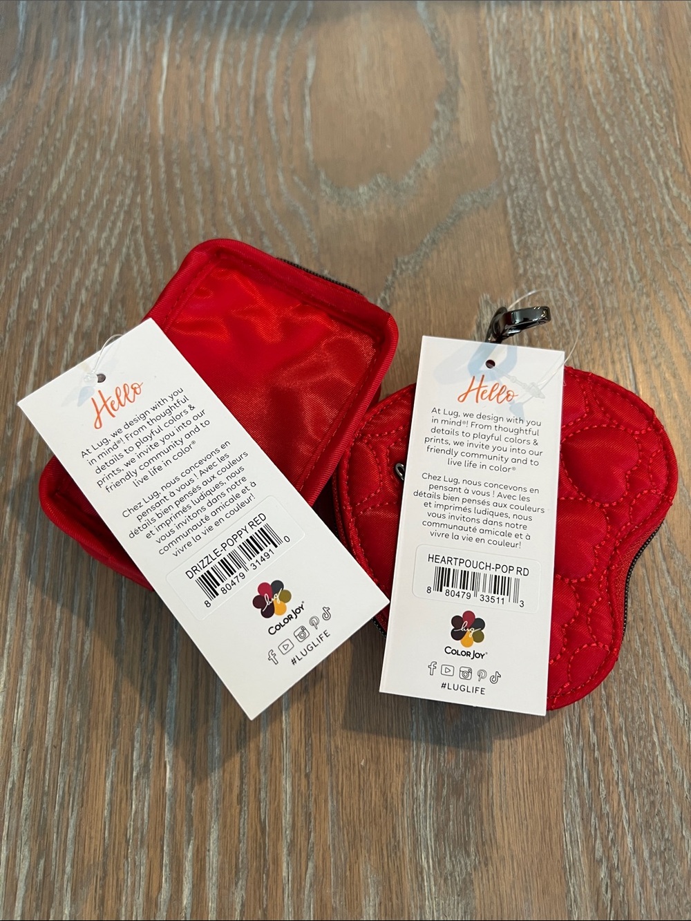 Heart Pouch and Drizzle Set Poppy Red - Picture 5 of 6
